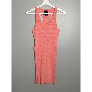 Le Ore Rimini Racerback Ribbed Knit Mini Dress Coral Shell Pink Women's Size XS